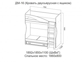 ДМ-16 Кровать двухъярусная с ящиком в Богдановиче - bogdanovich.магазин96.com | фото