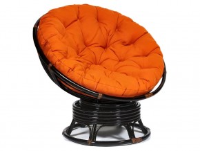 Кресло-качалка Papasan w 23/01 B с подушкой Antique brown, ткань Оранжевый в Богдановиче - bogdanovich.магазин96.com | фото